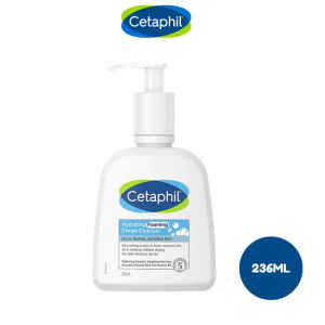 Cetaphil Hydrating Foaming Cream Cleanser 236ml Gentle Deep Clean Lock Moisture Protect Skin Barrier For Sensitive Skin