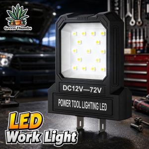 Portable Bright Led Work Light Two Modes Fit Most Lithium Battery Job Site Emergency Camping Light