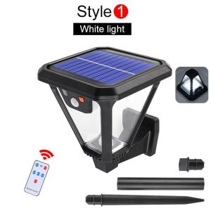 [NaJUAN]  LED Solar Garden Light Outdoor Solar Lamp With Remote control 2 Install Ways Wall Lamp with Motion Sensor IP65 Waterproof Solar Powered Sunlight Spotlights for Garden Decoration