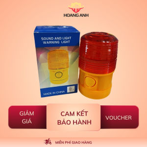 Đèn cảnh báo có còi âm thanh có đế nam châm loại sạc pin có kèm sạc