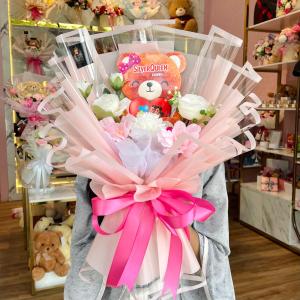 Buket Bunga Artificial Hadiah Valentine Buket Valentine Kado Romantis Kado Ulang Tahun Kado Anniversary