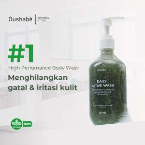 OUSHABE Active Body Wash - Penghilang Gatal | Iritasi Kulit | Bekas Luka | Mencerahkan Kulit No SLS