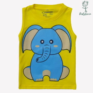 Kaos Kutung / Singlet Anak Bahan Katun untuk Anak Usia 1-6 Tahun Motif Gajah