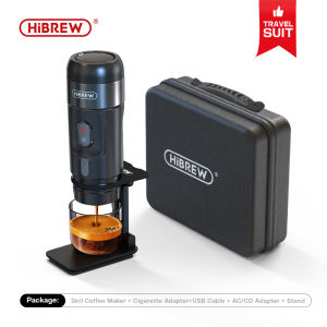 HiBREW Portable Coffee Machine for Car & Home DC12V Expresso Coffee Maker Fit Nexpresso Dolce Pod Capsule Coffee Powder H4A