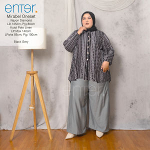SETELAN WANITA JUMBO KEKINIAN OUTFIT LD 135 3XL HANINA ONE SET By ENTER CELANA KULOT RAYON BIG SIZE TERBARU