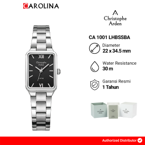 Jam Tangan Wanita Christophe Arden CA 1001 LHBSSBA Black Dial Silver Stainless Steel Strap