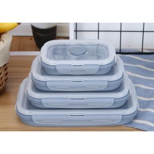 [Local Seller] Silicone Collapsible Lunchbox Lunch Box Food Storage Container Bento BPA Free Microwavable Portable Picnic Camping Outdoor