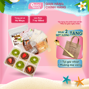 Set làm bánh tiramisu cơ bản 2 vị tự chọn matcha cacao Bếp Của Mẹ Onici thành phẩm 7 hủ (100ml/hũ)