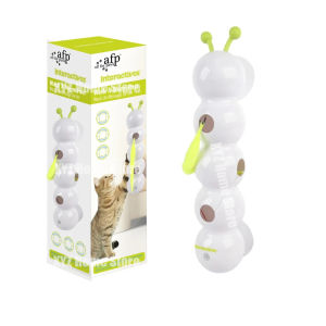Intelligent Interactive Cat Toy Motion Activated Wack A Worm Post Toy With Tail Automatic Emerging from The Hole Teasing Cat Toy