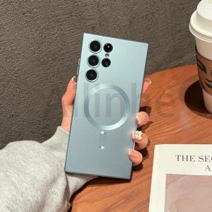 For Samsung Galaxy S23 S22 Plus Ultra S20 S21 Fe Note 10 20 Case For Magsafe Silicone Wireless Charge Phone Cover