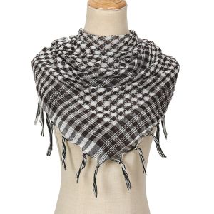 LONGB Large Arab Shemagh Headscarf Costume with Tassel Desert Scarf Head Neck Scarf for Men Women