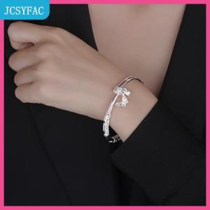 JCSYFAC  Trung Quốc Phong Cách Hoa Bướm Đẩy Kéo Có Thể Điều Chỉnh Bangle Hình Trái Tim Tre Liên Kết Hoa Bud Mở Vòng Đeo Tay Thời Trang Đồ Trang Sức