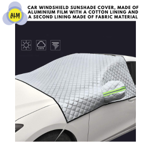 ALM MKTG Car Windshield Sunshade cover made of aluminum film with cotton lining