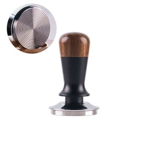 EDHO5 Flat/threaded Bottom Coffee Tamper 51/53/58MM Self-rebounding Coffee Leveler Household Stainless Steel Base Coffee Powder Press Barista