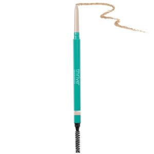 Thrive Causemetics Infinity Waterproof Eyebrow Pencil Retractable Brow Pencil with Hyaluronic Acid & Shea Butter Dual Ended Eyebrow Brush Spoolie Fine Tip Vegan & Cruelty Free April (Cool Brown)
