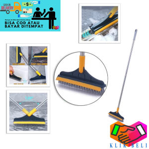 Klik-Beli Sikat Lantai Gagang Panjang Toilet 2In1 Alat Sikat Dorong WC Wiper Kamar Mandi Multifungsi