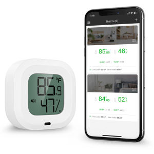 Brifit Bluetooth Thermometer Hygrometer Wireless Thermometer Hygrometer with App for IOS/Andiord Indoor Thermometer with Data Export Alarm Function for Home Wine Greenhouse