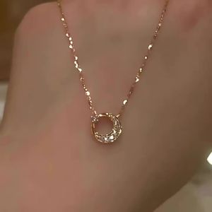 AE New star and moon necklace jewelry for women light luxury niche high-end style sun moon and star pendant collarbone chain gift for girlfriend