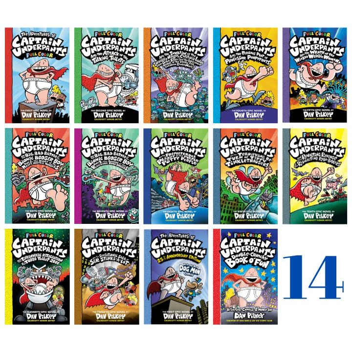 Captain Underpants (COLORED) 14 books softbound, brand new