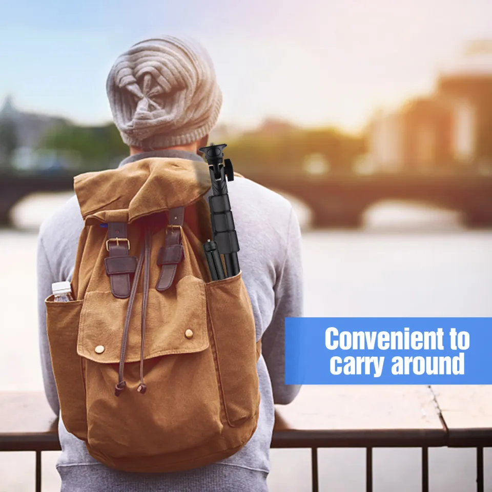 54" Aluminum Phone Tripod With Wireless Shutter - Portable Travel Stand For IPhone, Android & Cameras