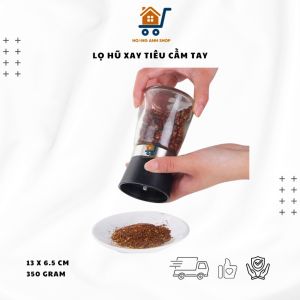 Lọ Xay Tiêu Thủy Tinh Cầm Tay 350 g – Xay Nhuyễn Rắc Tiêu Tiện Dụng & Sang Trọng