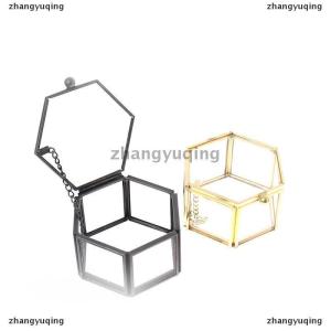 [COD] zhangyuqing กล่องเครื่องประดับแก้วรูปทรงเรขาคณิตกล่องใส่เครื่องประดับกล่องใส่แหวนจัดระเบียบเครื่องประดับ