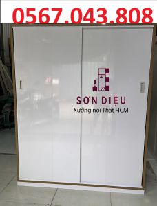 Tủ nhựa quần áo  Đài Loan Màu trắng phối gỗ 4 cánh cửa lùa