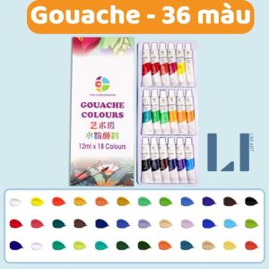 Bộ màu Gouache Colour tuýp 12ml chuyên dụng vẽ tranh tô màu chuyên nghiệp.... Bộ 6/12/18/24 màu