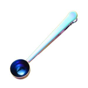 Muỗng định lượng cà phê với clip thép không gỉ muỗng cà phê với kẹp niêm phong để đo chính xác và niêm phong
