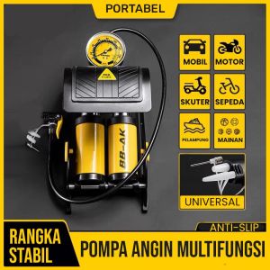 Pompa Angin 200 PSI Mini Foot Pump Portable Manual Untuk ban mobil motor dan lainnya FREE PENTIL