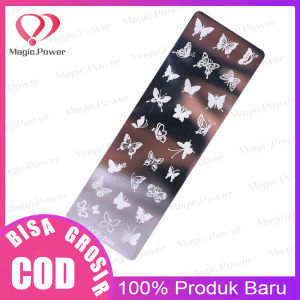 Manicure Transfer Template Bunga Kuku Kuku Gambar Stamping Stensil Piring