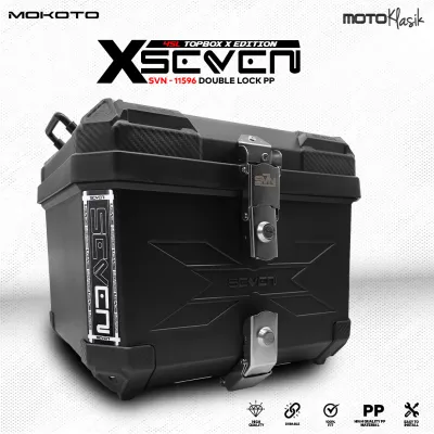 MOKOTO SEVEN SERIES 45L X DESIGN POLYPROPYLENE PLASTIC TOP BOX SINGLE / DOUBLE LOCK REAR TAIL STORAGE BOX FOR MOTORCYCLE