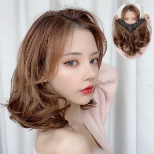 XINSU38 Female Women U-shaped Hairpiece Korean Clip In Hair Extensions Long Curly Hair Hair Styling Tool Big Wave Wig