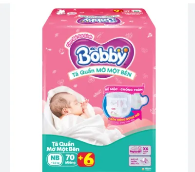 Tã/bỉm DÁN BOBBY lõi nén Cotton-Soft (XS70)NB70/S80/M76 mới