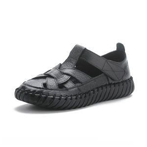 New Genuine leather gladiator sandals for women orthopedic shoes ladies strapy flats shoes big size 43 ladies soft walk sandals2026
