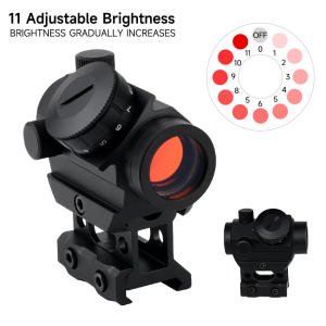 【Shipping From Philippines/COD】100% Original Tactical 1x20 Red Dot Sight for 20mm Rail Mount Tactical T1 Red Dot Sight Red Dot Scope With High Mount Rail