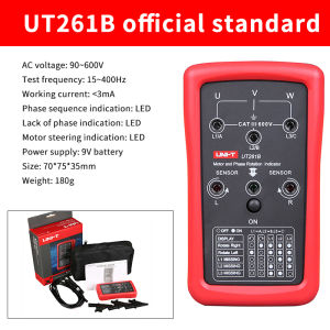 【Ready Stock】UNI-T Phase Indicator Missing Sequence Motor AC Voltage Rotation Phase Indication 3-Phase Power 40~700V UT261A UT261B