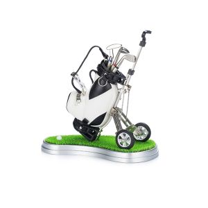 Mini Golf Pens Holder Golf Bag Pencil Holder Pajangan Meja Mini Trolley Bag Golf Diecast Tas Stick Souvenir Golf Hiasan Dekorasi