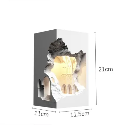 Notre Dame Night Light Bedside Corridor Aisle Gypsum Lamp Embedded Corner Corner Embedded Wall Lamp B &amp B Ambience Light