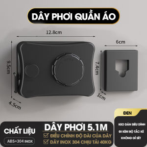 Dây phơi quần áo dây rút vô hình LH-6474 treo trong phòng tắm ngoài ban công ngoài trời dài tới 5.1m