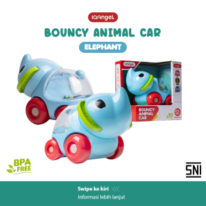 IQ Angel - Bouncy Animal Car Elephant / Mobil Mobilan Mainan Edukasi Motorik Anak Bayi Karakter Gajah