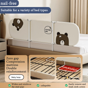 Punch-free Bed Fence Baby Anti-fall Fence Childrens Bed Baffle Universal Crib Border