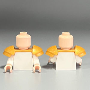 SHUNAICHI Compatible with LEGO 37641 Figure Medieval Series Double Shoulder Armor Deep Silver Grey Gold Parts Domestic MOC Parts DIY