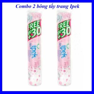 COMBO 2 BỊCH Bông tẩy trang Ipek 130 miếng mềm mịn dày dặn êm sạch lớp trang điểm