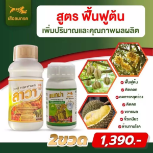 ปุ๋ยน้ำแมกม่า-ลาวา ชุดเล็ก 2 ขวด สารเสริมประสิทธิภาพ ปุ๋ยทางใบ ใช้ได้กับพืชทุกชนิด ของแท้100%