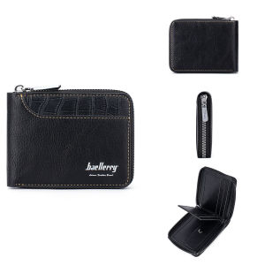 Baellerry D5101 Dompet Uang Lipat Pria Wanita RFID Zipper Sleting Bahan Sintetis Lembut Kilat