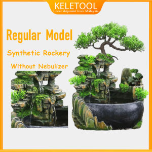 Simulated resin rockery fake tree feng shui waterfall humidifier decoration artificial hill home decoration