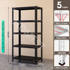 NINI 3/4/5 Tier Heavy Duty Steel Storage Rack | Home Storage Rack | Heavy Duty Rack for Warehouse Kitchen Balcony | Adjustable Space Savers