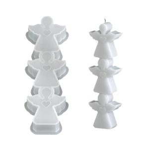 3 In 1 Christmas Mold Set Santa Reindeer Angel Gingerbreads Man Silicone Baking Crafting Tool For Festive Decors