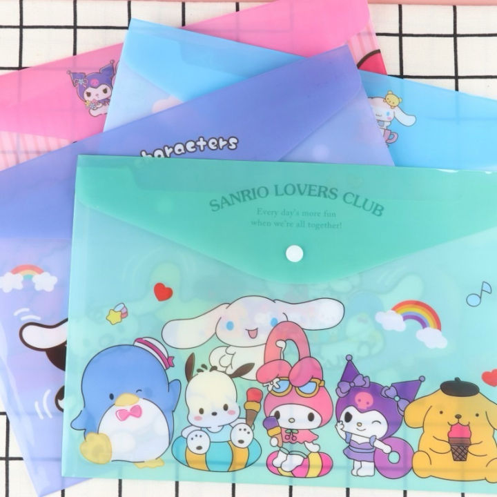 Sanrio Theme A4 PVC Plastic Envelope Cute Cartoon File Bag Student ...